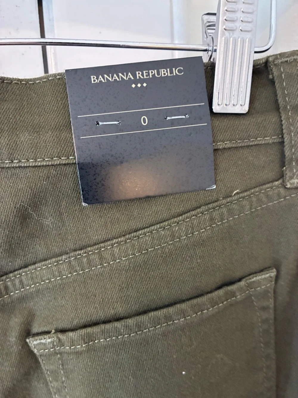 NEW! Banana Republic Olive Green High-Waist Pencil Skirt with Front Slit